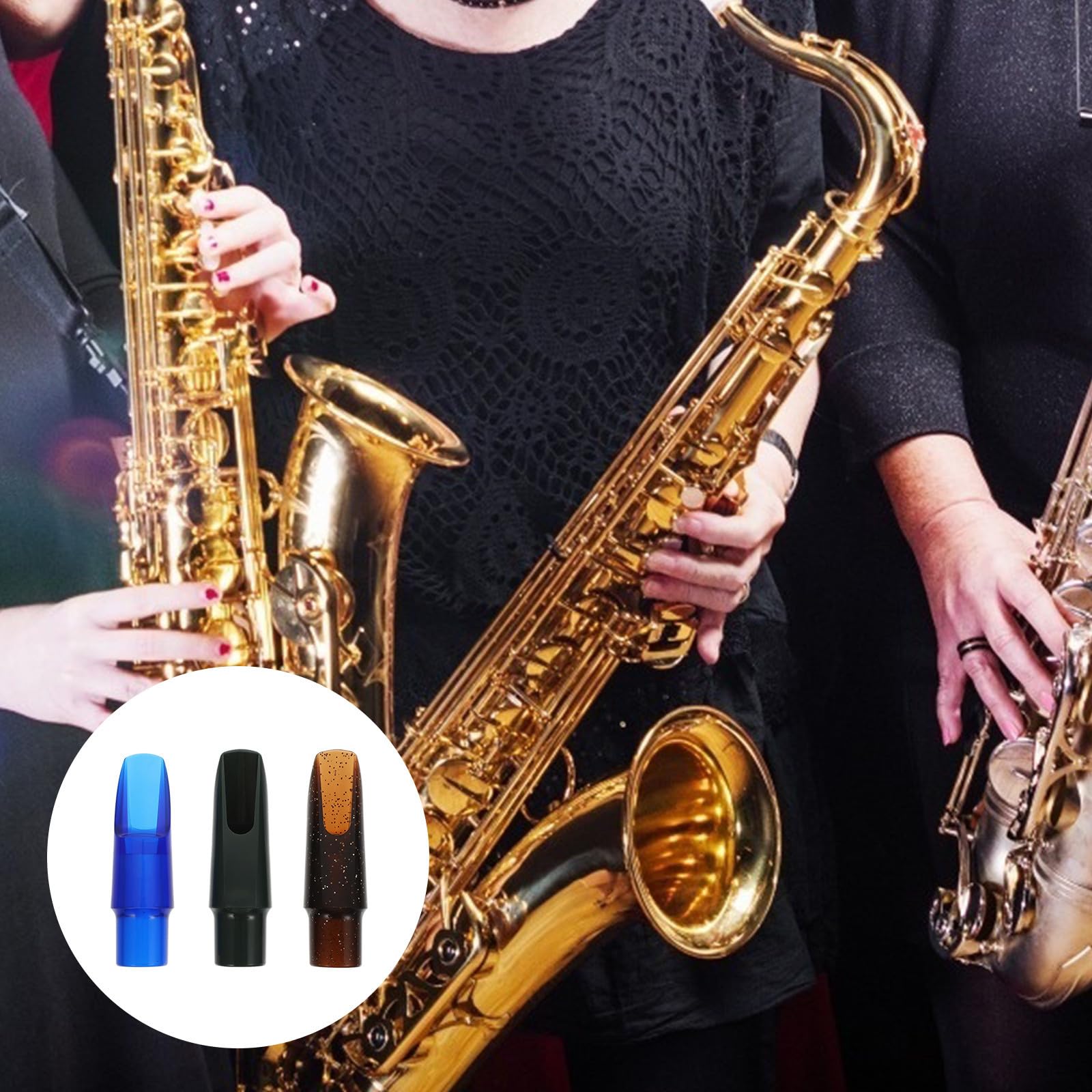 iplusmile Bec de Saxophone Alto Couleur Aléatoire 3 Pièces Saxophone en Plastique Étanche Son Pur, Accessoire Pratique Facile à Remplacer pour