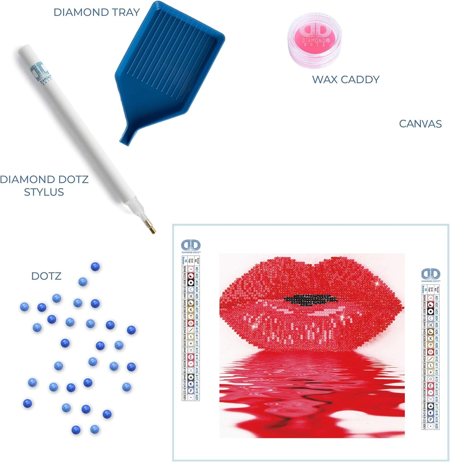 DIAMOND DOTZ Hot Lips Diamond Painting Kits for Adults - Diamond Art Kits a Relaxing Creative Craft Kit with Dotz Gems 11.8"x11.8"