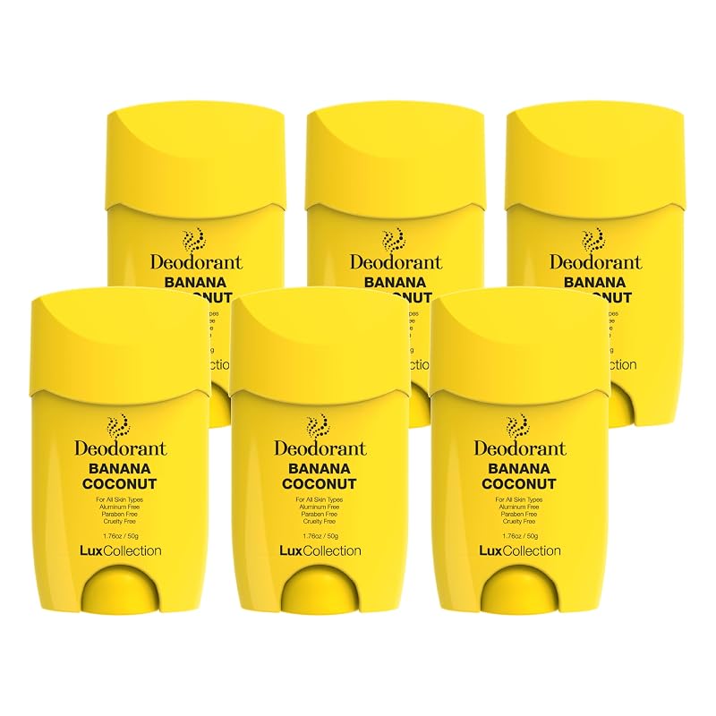 Desodorante sem alumínio Lux Collection Banana Coconut, pacote com 6