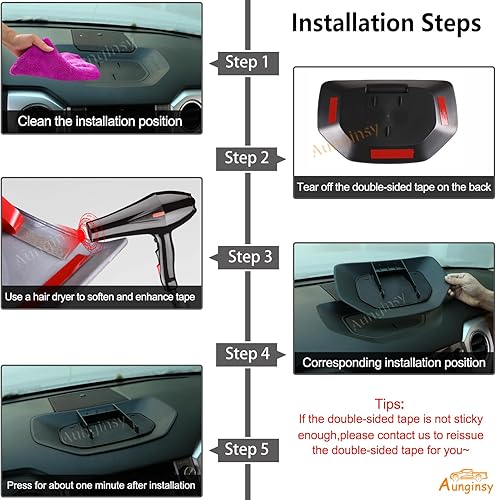 Vista 8 de Aunginsy Caja de almacenamiento para tablero de automóvil, bandeja organizadora para Toyota Tundra 2007-2021, bandeja de almacenamiento para consola