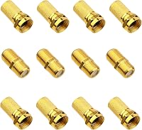 Fu Nian Aranyozott F-csatlakozó Készlet - 8db 7mm-es F-dugó és 4db SAT Adapter, Gumi Tömítéssel, Koaxiális Kábelekhez, Műholdvevőkhöz, DVB-T 1