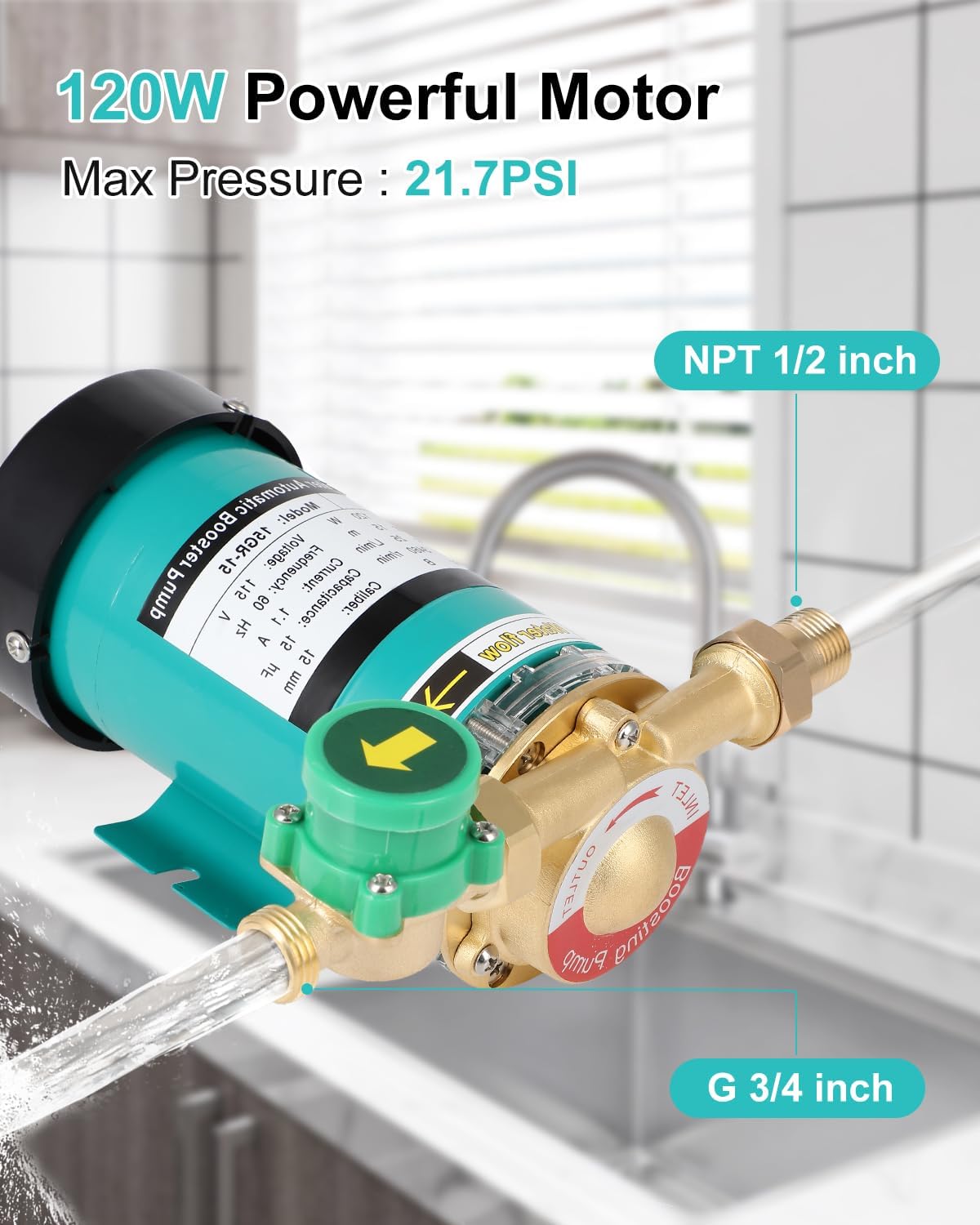 Booster Pump 120W Water Heater Accessories Water Pressure