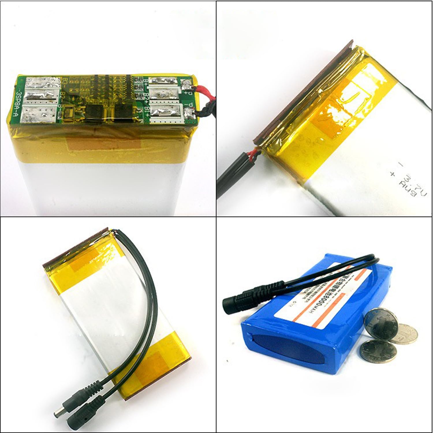 Batteria al litio 12 V, batteria ricaricabile ai polimeri 8000 mAh con porta CC per dispositivi, alimentatore di riserva portatile impermeabile