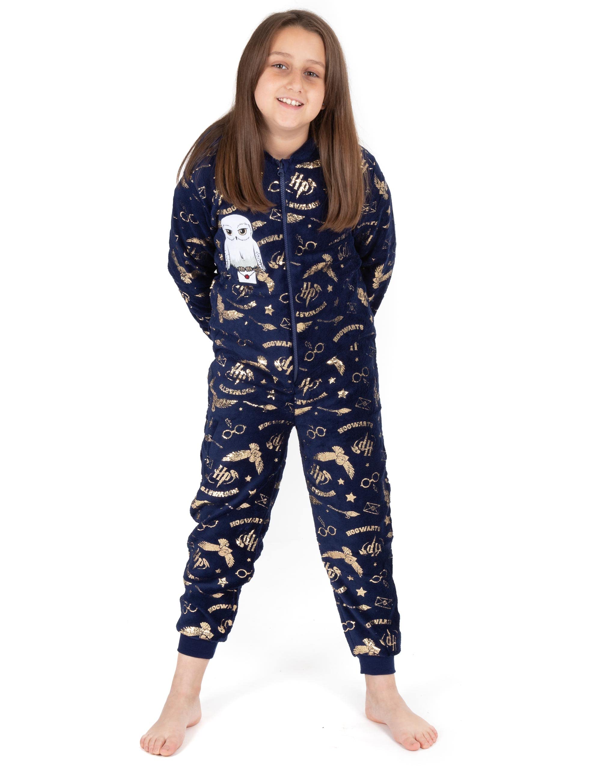 Harry Potter Onesie Girls Kids Hogwarts Hedwig All En Un Pijamas