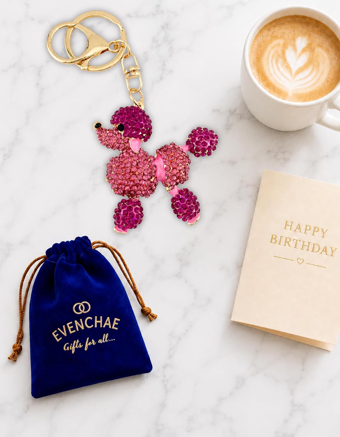Sparkly Rhinestone Keychain + Velvet Gift Bag image 5