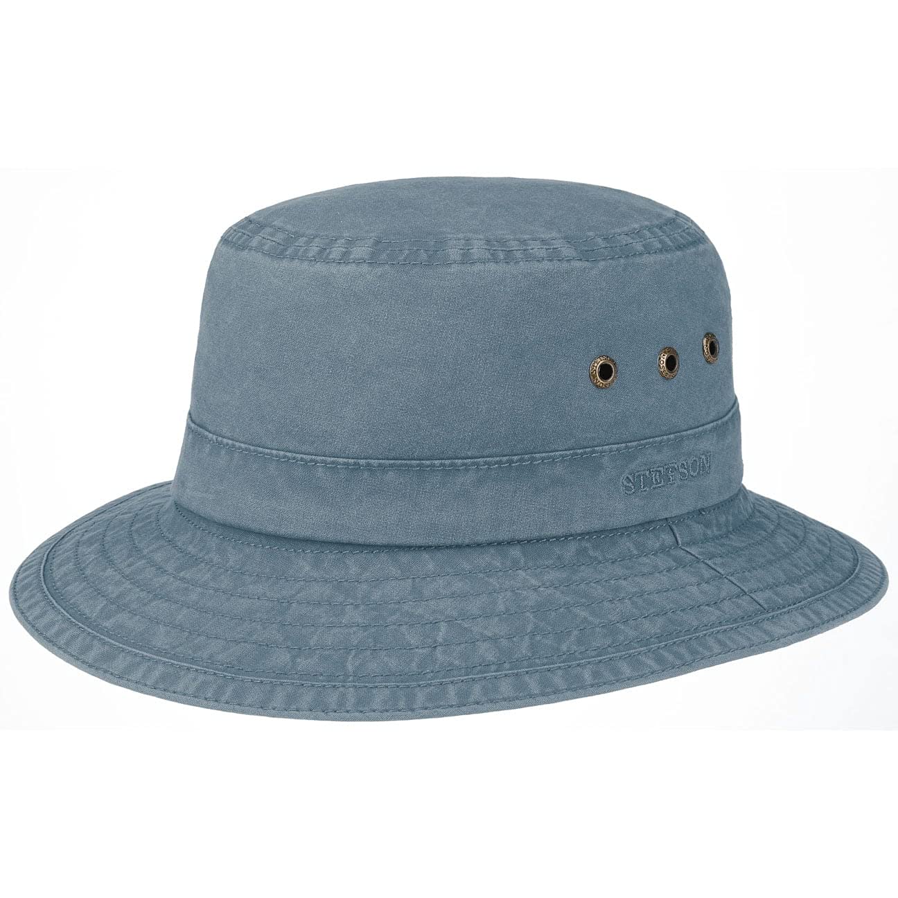 Stetson Reston Casual Hat Ladies Men Sustainable Organic Cotton Floppy Packable Fishing Hat UV Protection 40 Plus Spring Summer Navy