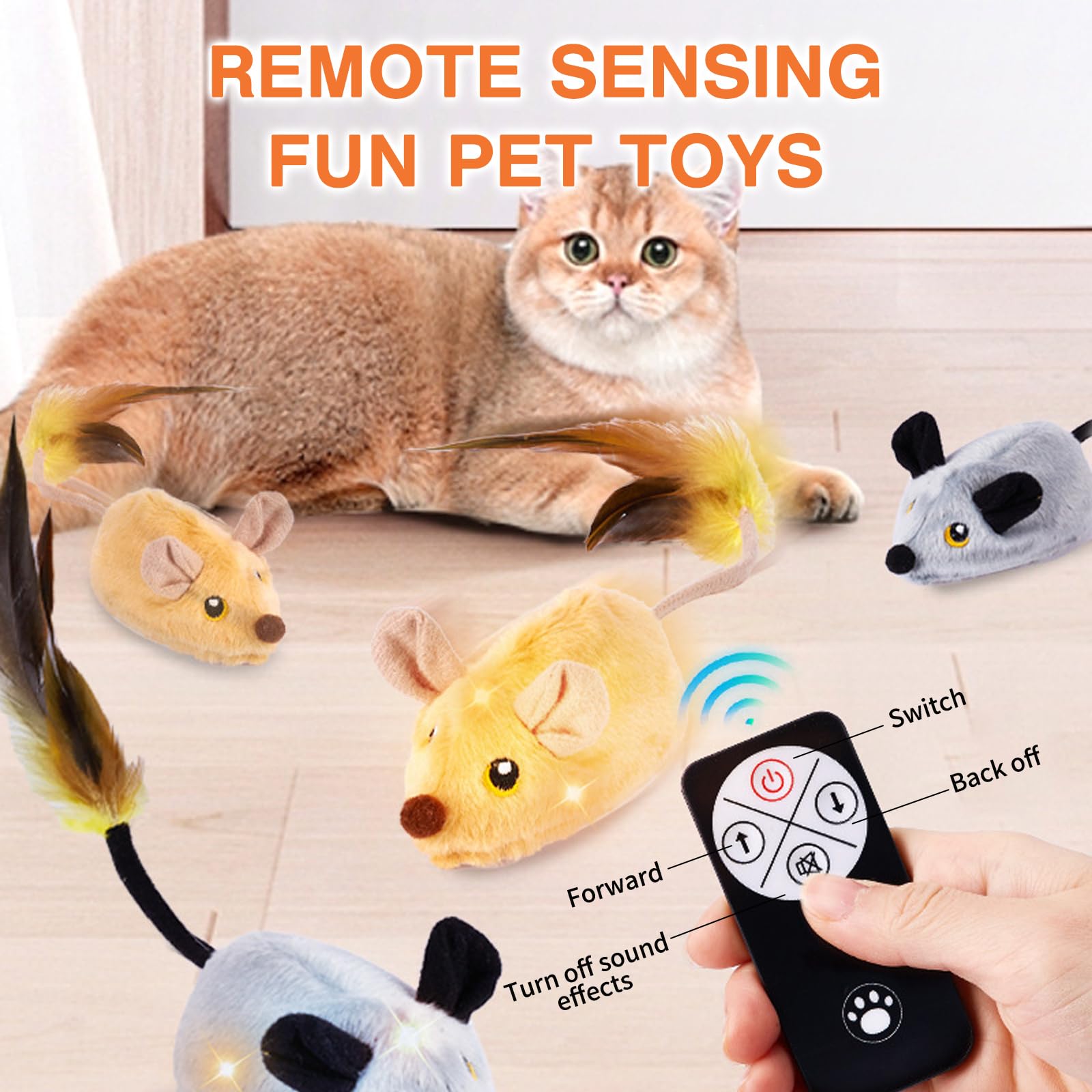 Giocattolo Elettrico Per Gatti - Topolino Telecomando Con Luci E Suoni - Interattivo E Divertente - Foto 9