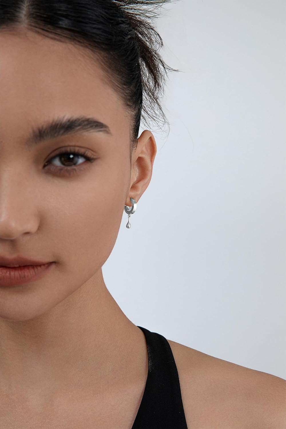 18K Gold Plated Sterling Silver Posts Heart Charm Hook Earrings for Women | Love Drop Dangle Origin Design Earrings - Image 3