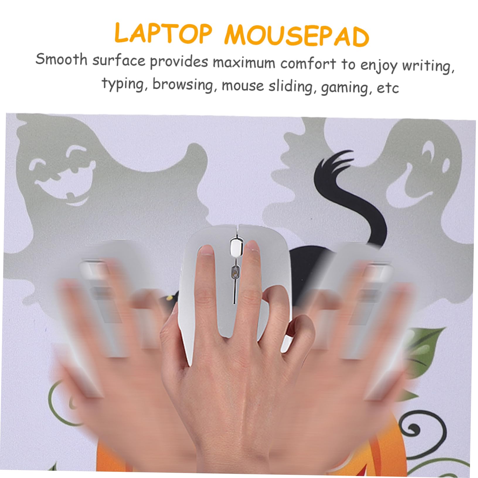 NUOBESTY Lot De 4 Tapis De Souris Antidérapants Motif Citrouille pour Ordinateur Portable Motif Halloween Taille 4 Pièces X 4