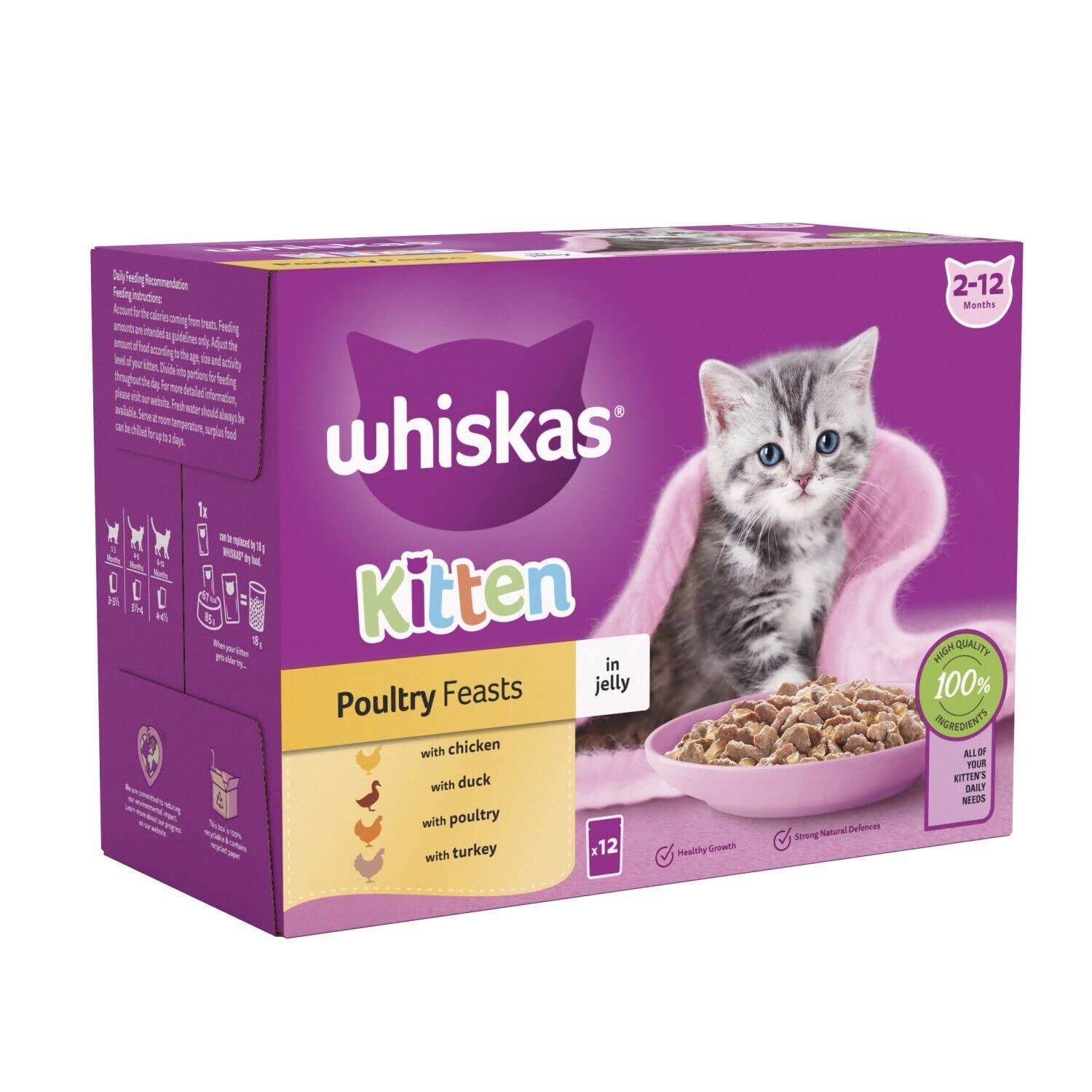 Whiskas Junior Drobiowe Frykasy mokra karma dla kociąt w saszetkach 12x 12x 85g