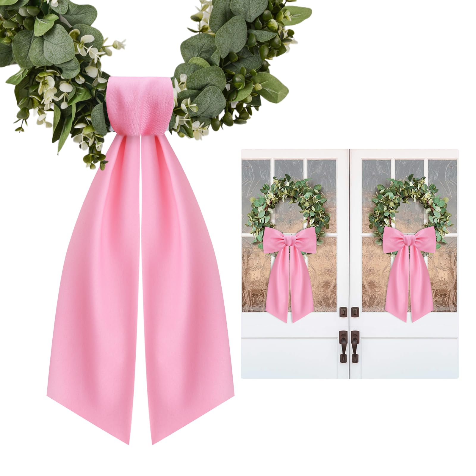 Yicentdp 2 Pcs Light Pink Wreath Sash - bows and ribbons | Mubboo