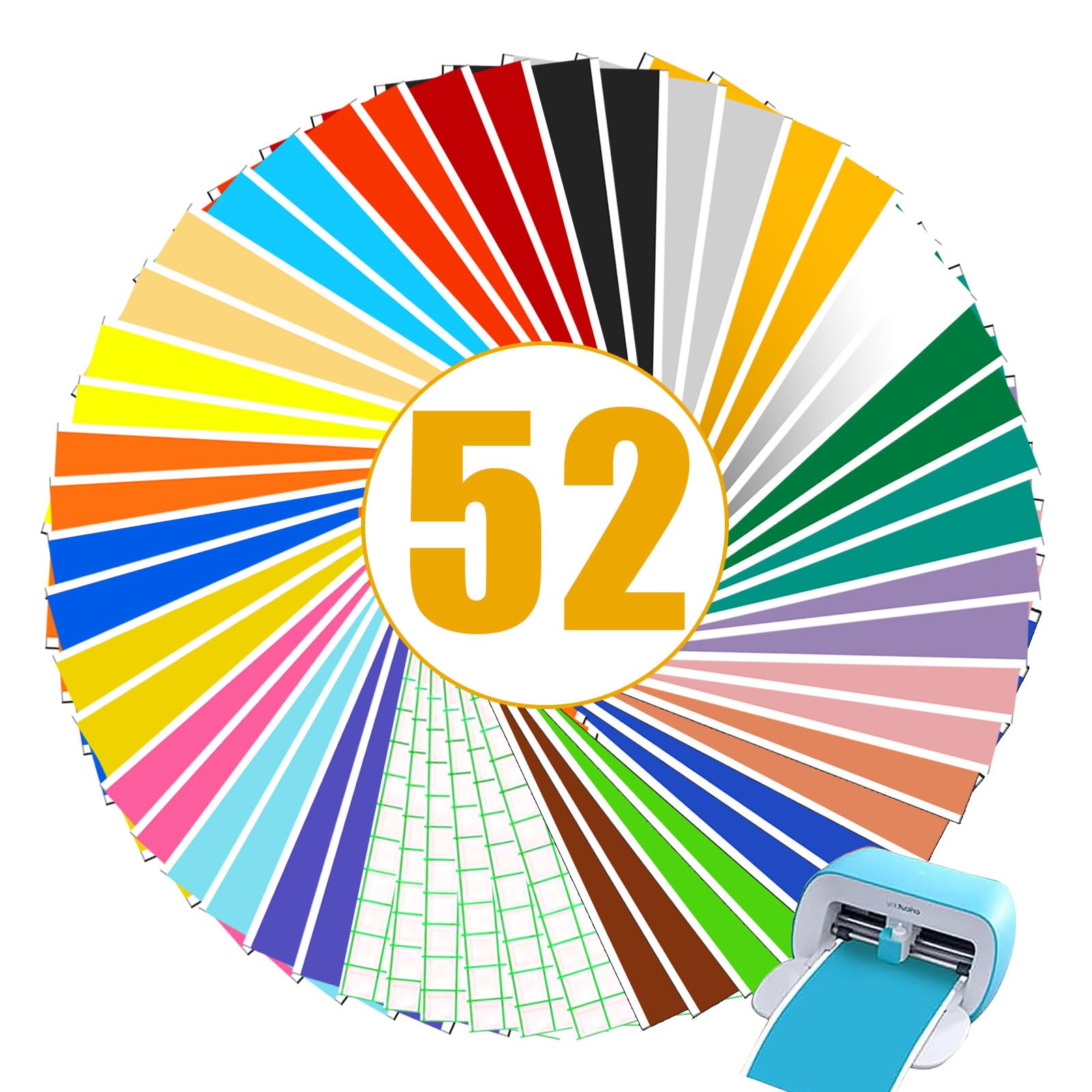 Vinile Permanente Per Cricut Joy - 46 Fogli Adesivi + 6 Carte Trasferimento, 30.5x14cm, Per Decorazioni Fai Da Te - Foto 11