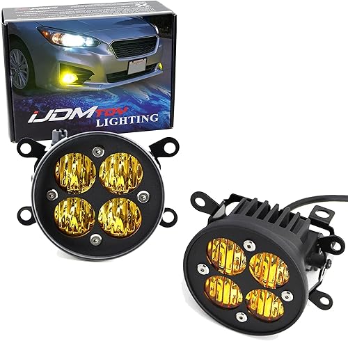 iJDMTOY Kit de luz antiniebla de haz de inundación SAE de alta potencia LED de alta potencia de 24 W con soportes de montaje integrados compatibles