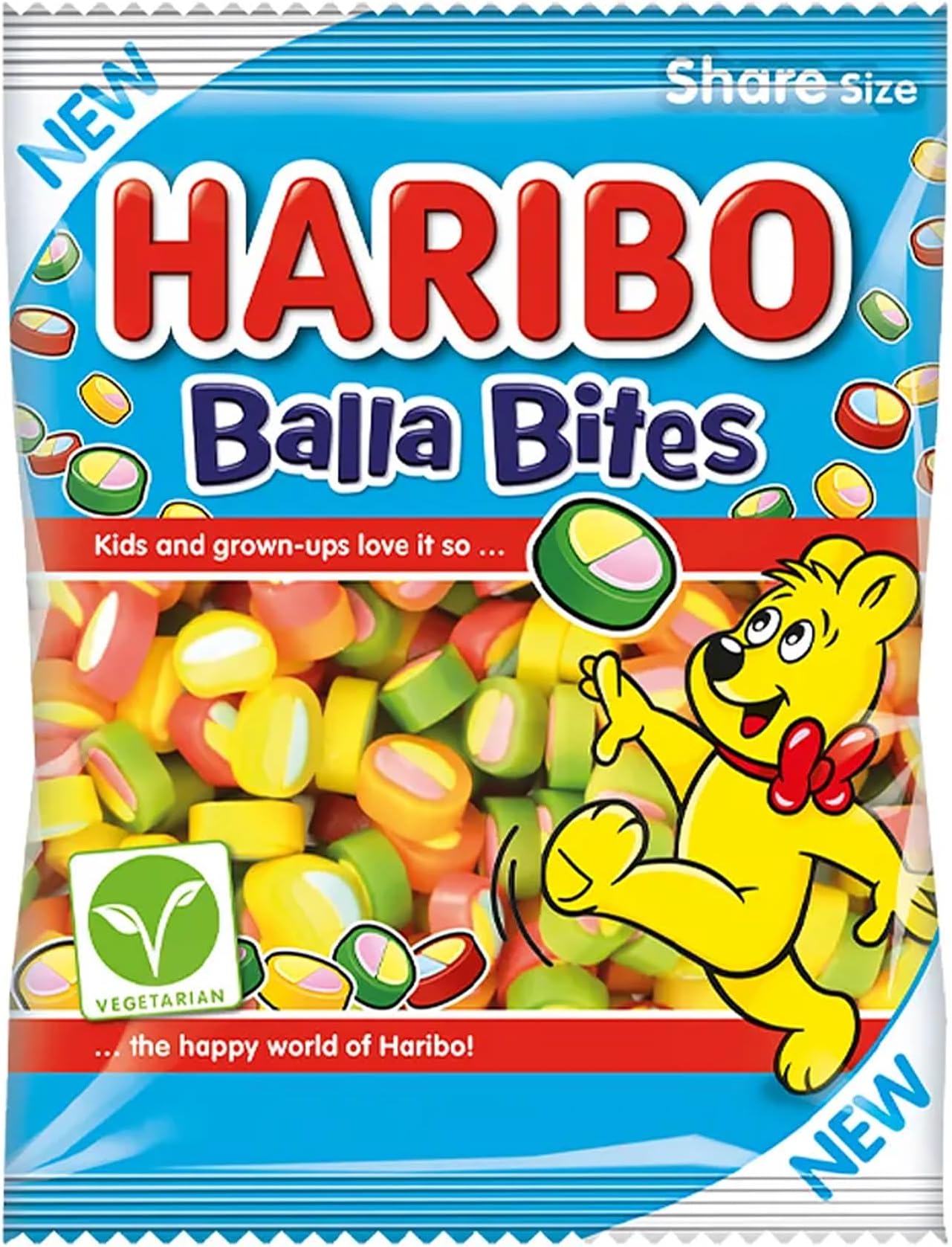 Haribo Balla Bites Fruit Flavour Gummy Candy, 140g