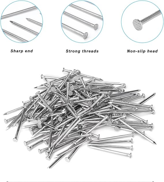 750pcs Masonry Nails for Brick Wall Nails for Hanging Pictures | Picture Nails for Walls, Assorted Nails Concrete Nails, Wood Nails for Woodwork Drywall Fence Nails