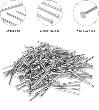 750pcs Masonry Nails for Brick Wall Nails for Hanging Pictures | Picture Nails for Walls, Assorted Nails Concrete Nails, Wood Nails for Woodwork Drywall Fence Nails