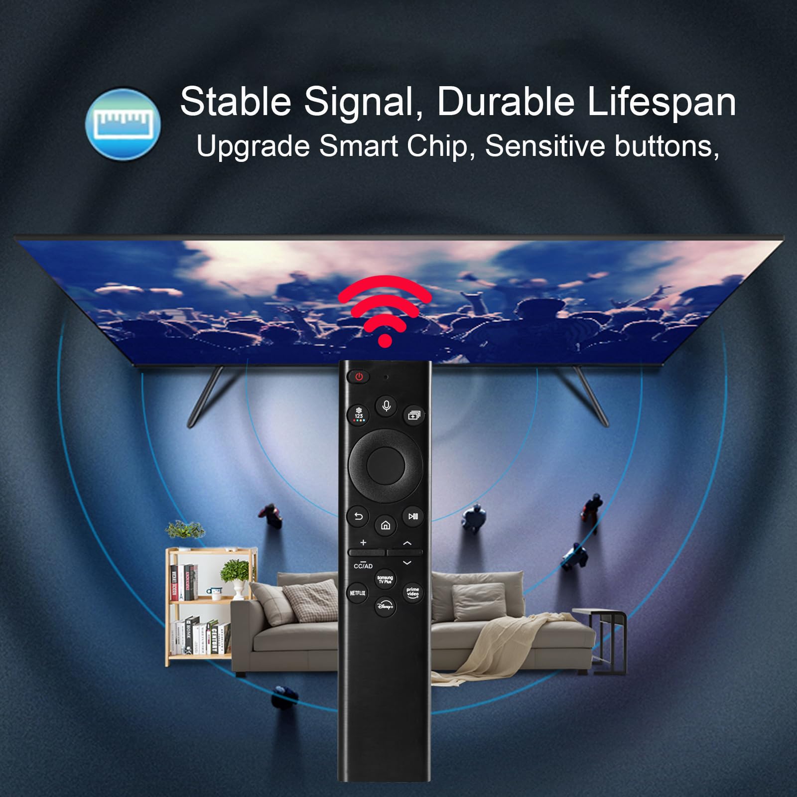 Télécommande vocale de rechange compatible avec Samsung-Smart-TV-Télécommande de remplacement Smart Curved Frame QLED LCD 8K 4K TV