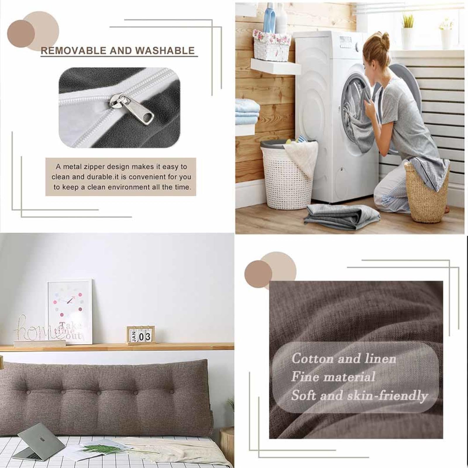 Almohada grande de apoyo de espalda para sofá y cama, cojín de lectura de cuña para cabecero, piernas y rodillas, almohada cómoda para silla de oficina y coche, relleno, 80 x 20 x 50 cm