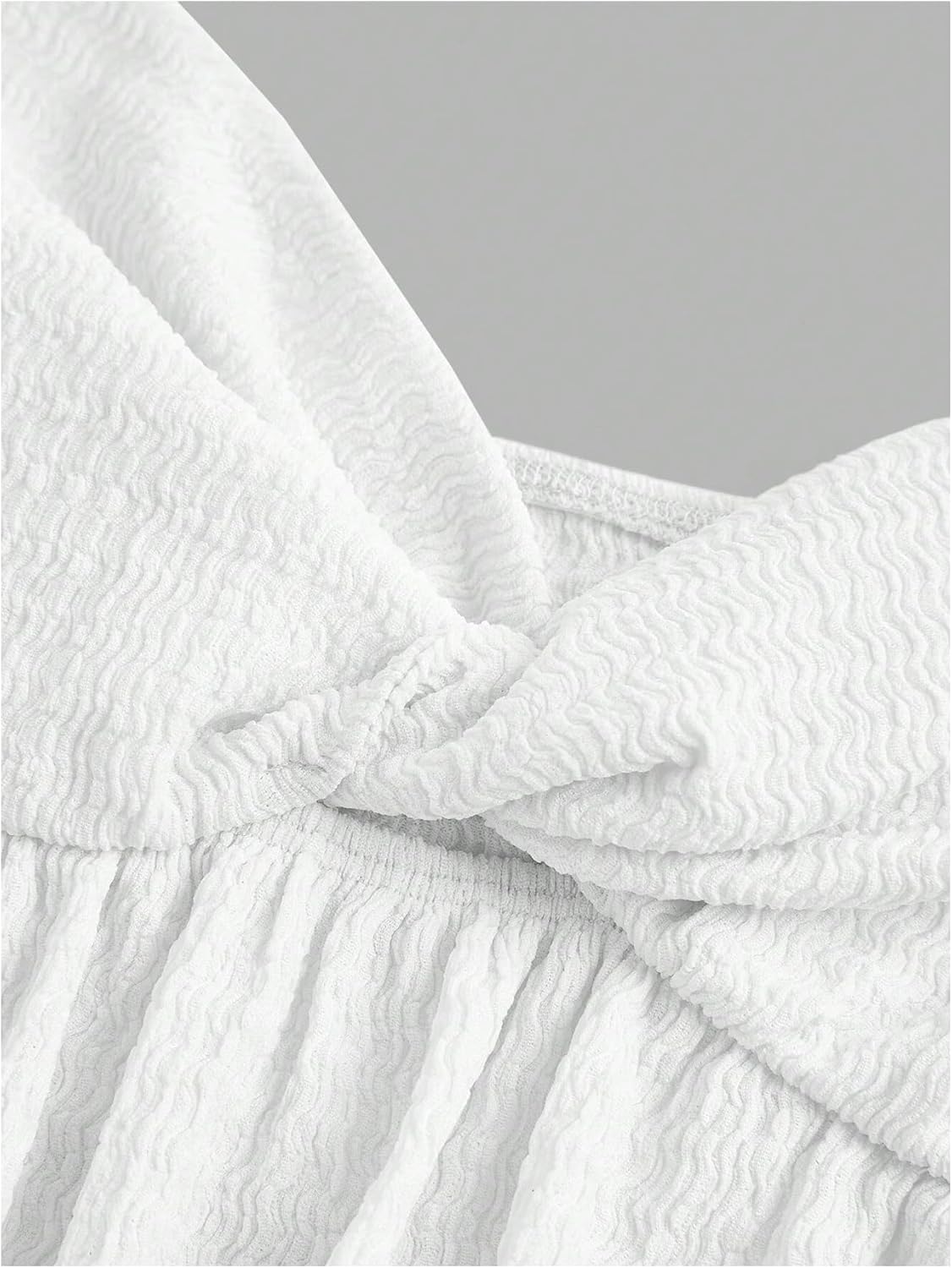 Milumia Women Textured Tube Tops Strapless Twist Front Flared Hem Crop Tee Shirts - Image 7