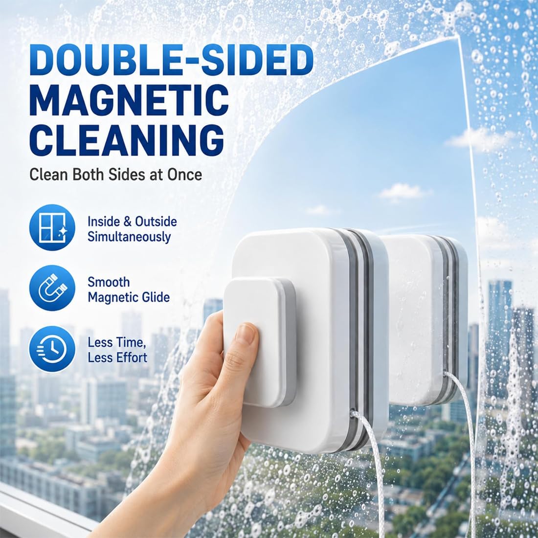 Pulitore Magnetico Per Vetri 6 In 1, A Doppia Faccia (15-26mm)
