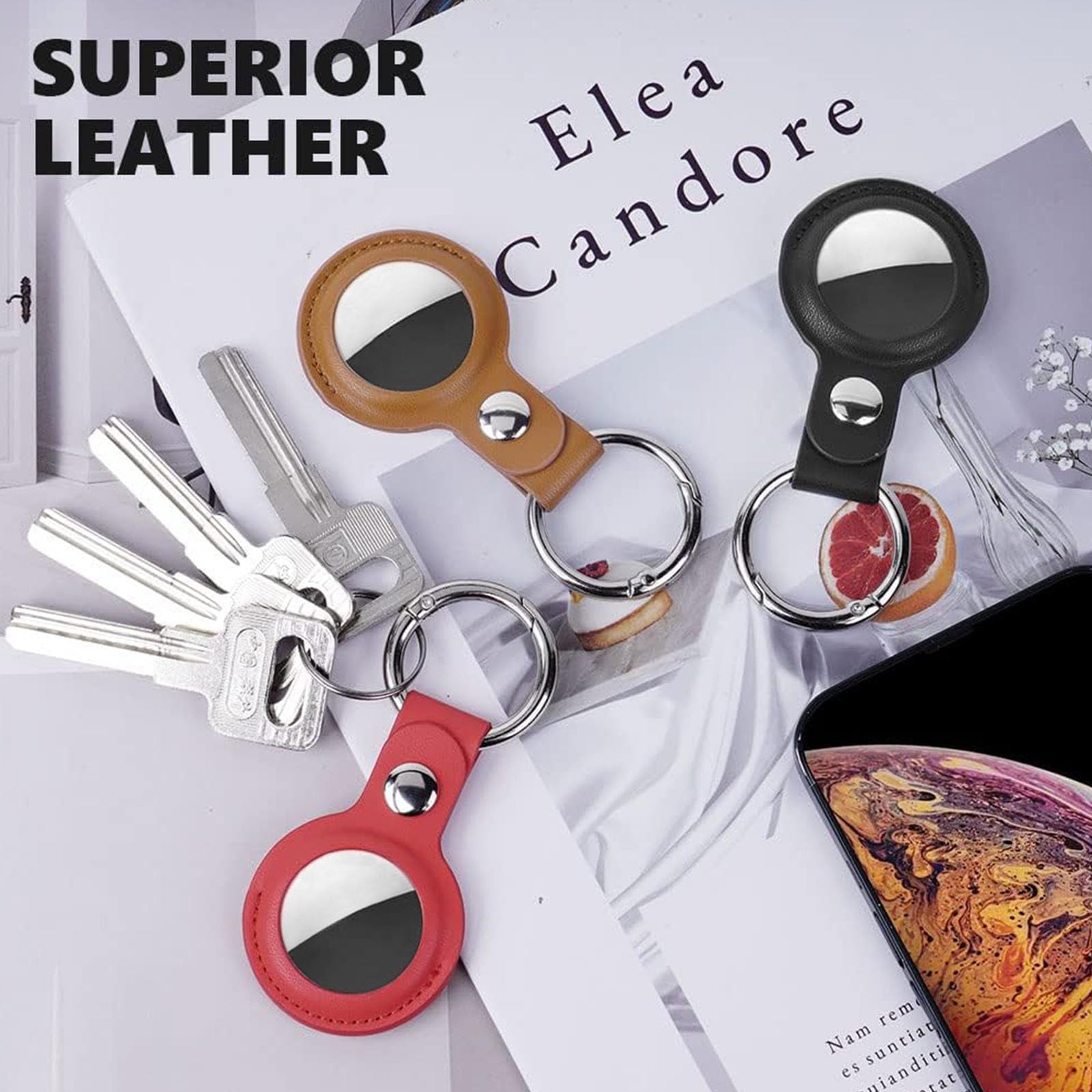 IFalarila Étanche Housse Avec Porte Clés Pour AirTag - Housse En TPU Antichoc Et Anti-Rayures Avec Couverture Frontale, Protection Circulaire Étui, Accessoire Pour Apple Air Tag - Lot De 2 (Bleu