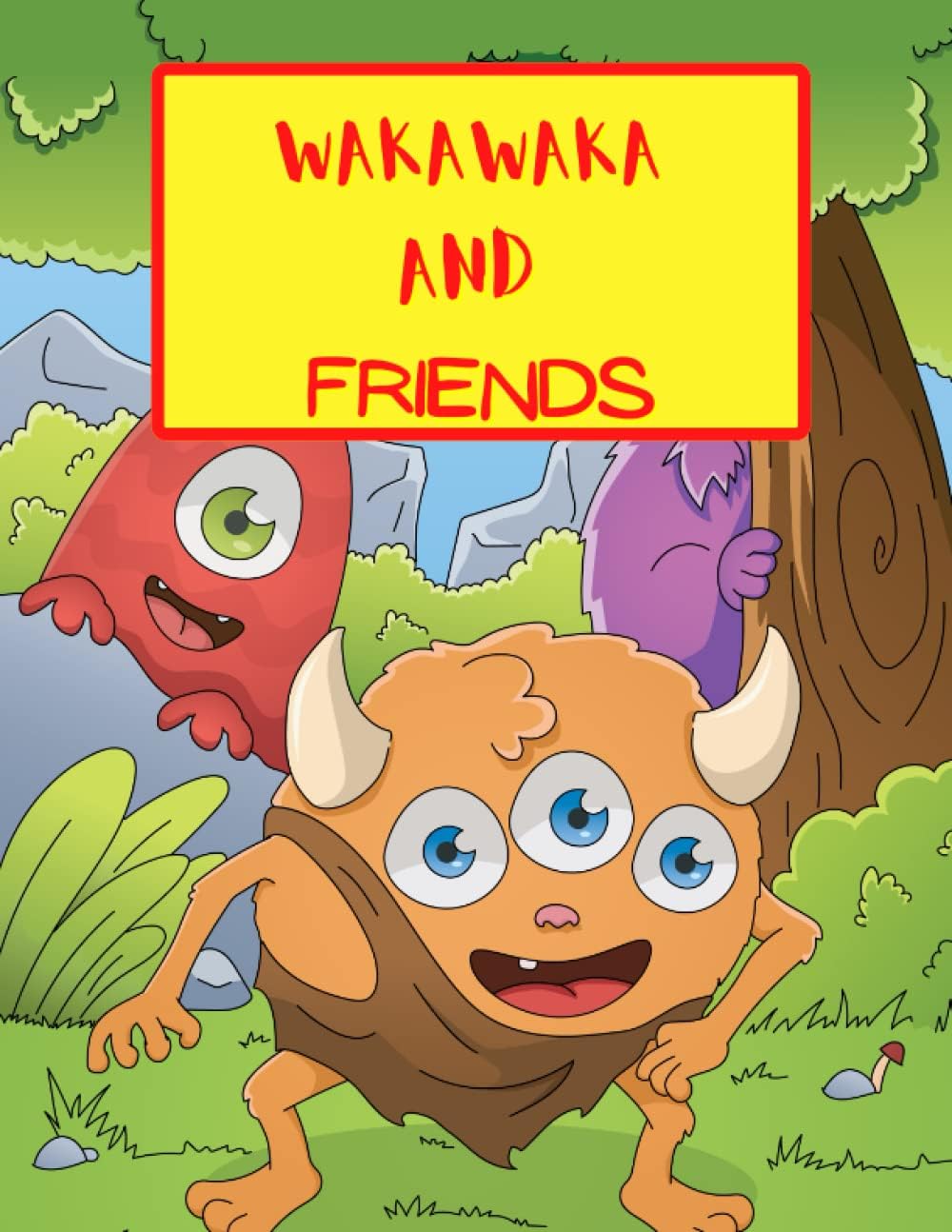 Wakawaka The Monster and Friends Coloring Book For Children: With Black Page In Between Coloring Page For Bleed