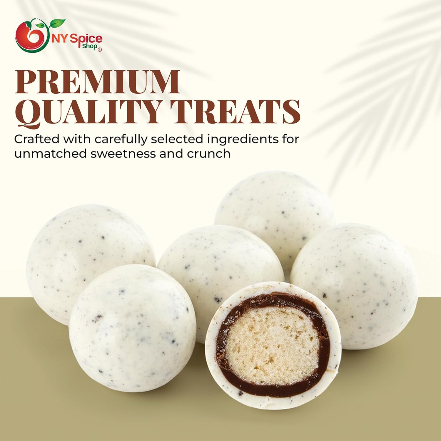 NY Spice Shop Cookies & Cream Chocolate Malt Balls - 1 Pound Festive Malted Milk Candy for Holiday Parties - Dark Chocolate Malt Balls Seasonal Snacks for Gift Basket & Celebration