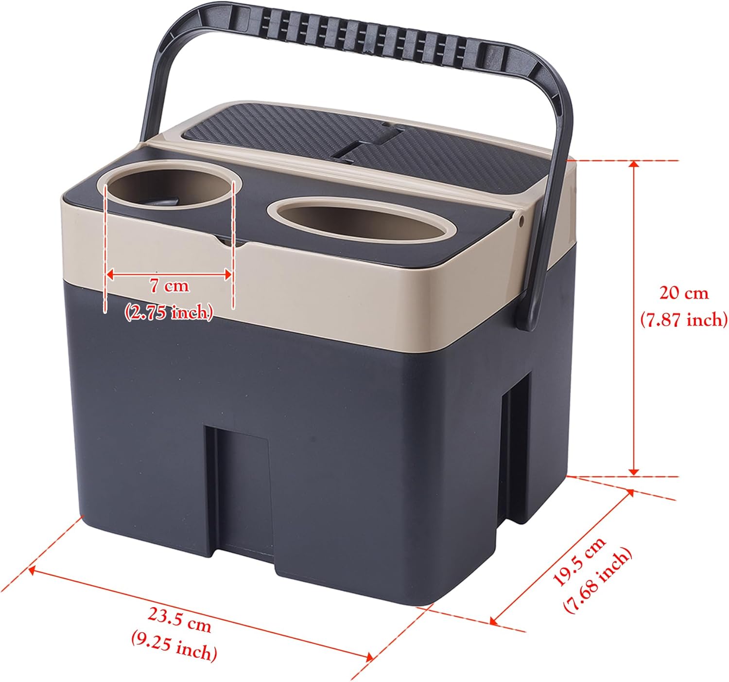 Beige Multi-function Storage Bucket Organizer Car Trash Can Cup Holder Tissue Box Car Interior Organizer