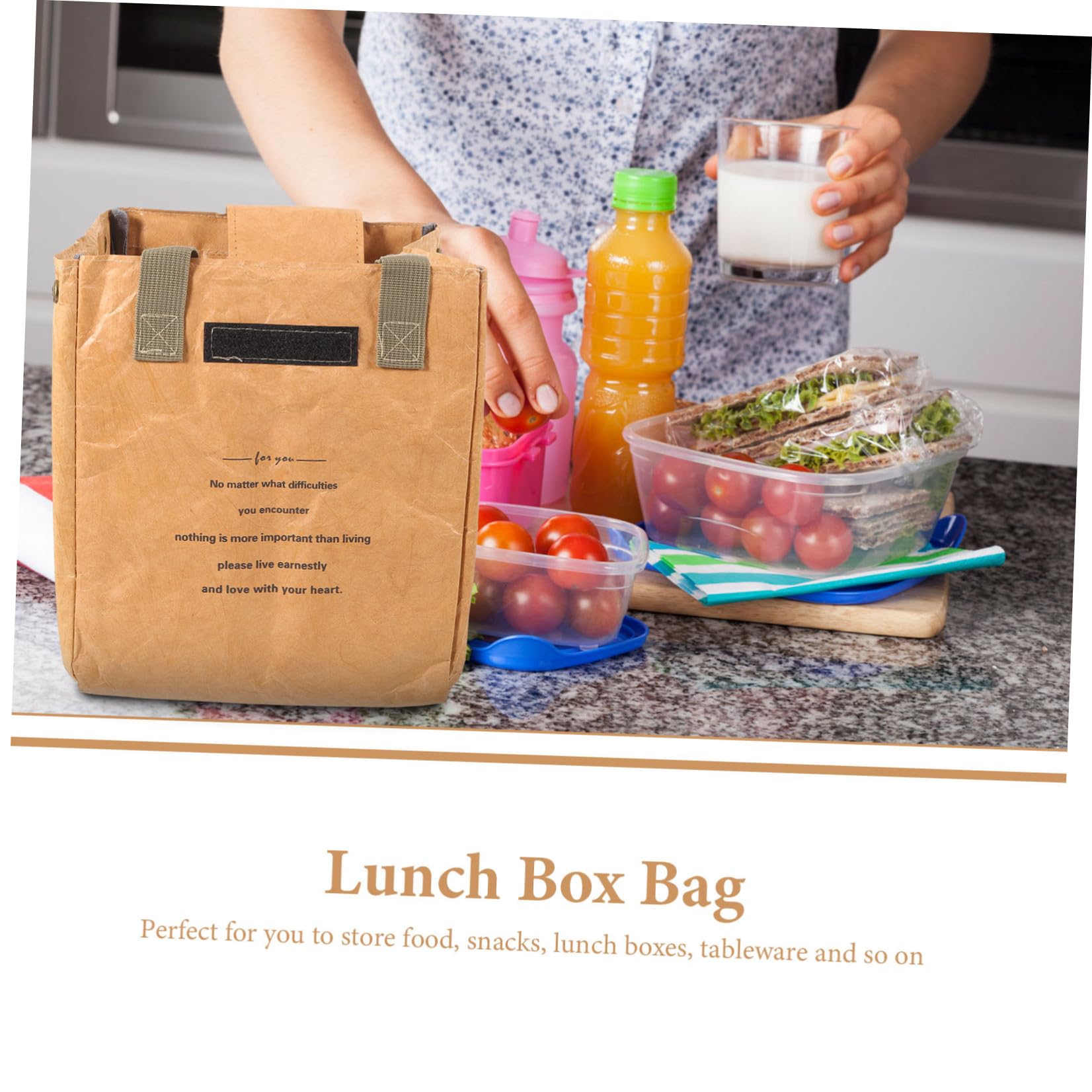Zerodeko Caja De 4 Piezas Paquete De Hielo De Bolsa De Papel Bang Bolsas De Almuerzo De Papel para Niños Obrero Bolsa De Papel Bento Espesar Oficina Papel Kraft Especial Caja De Almacenaje