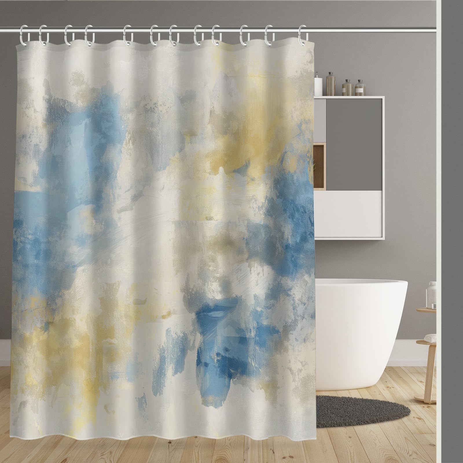 Rideau de douche en polyester épais lavable avec finitions haut de gamme 180x180
