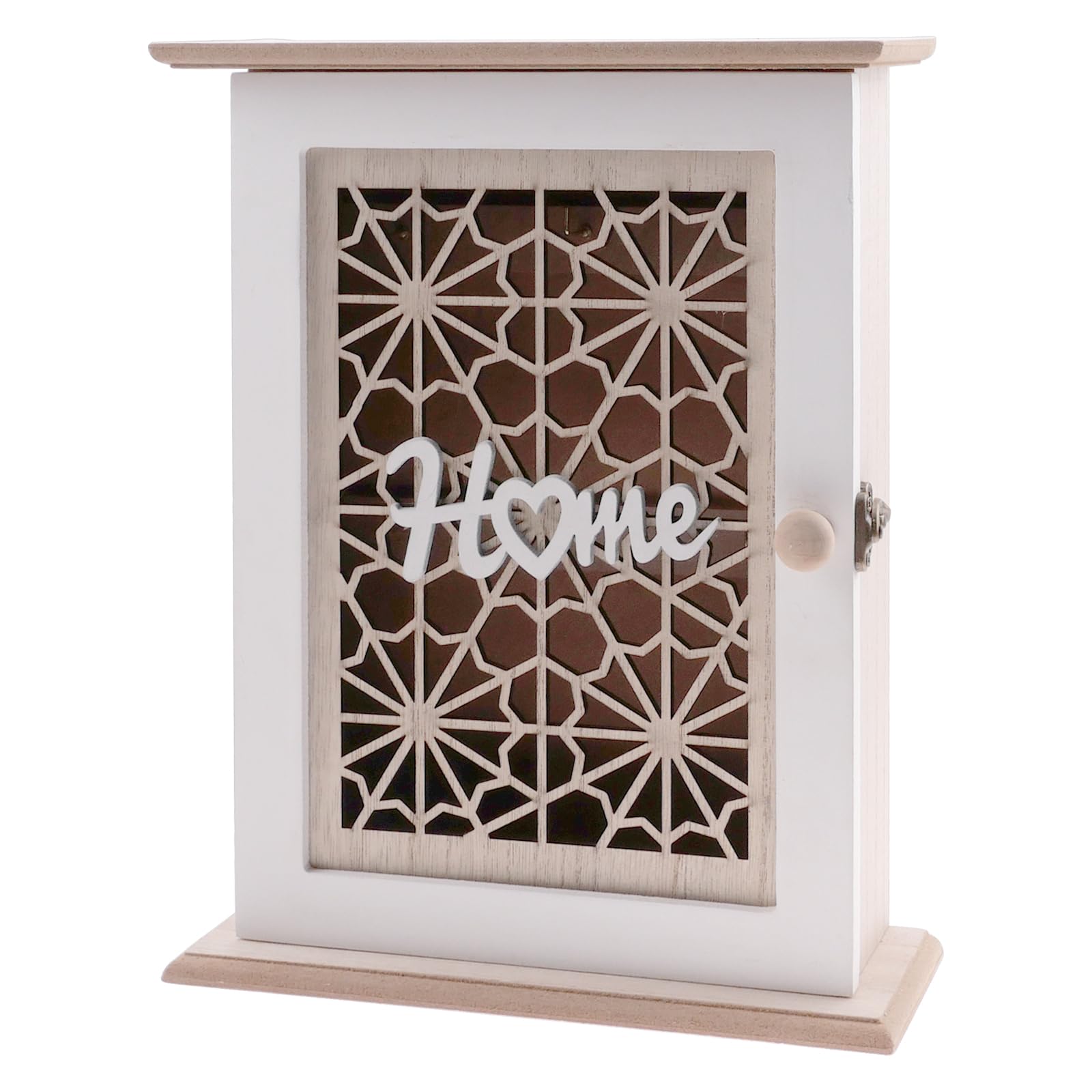 Portachiavi Da Parete In Legno Rustico - 6 Ganci, 28.5x22x7cm, Per Ingresso E Ufficio - Foto 5