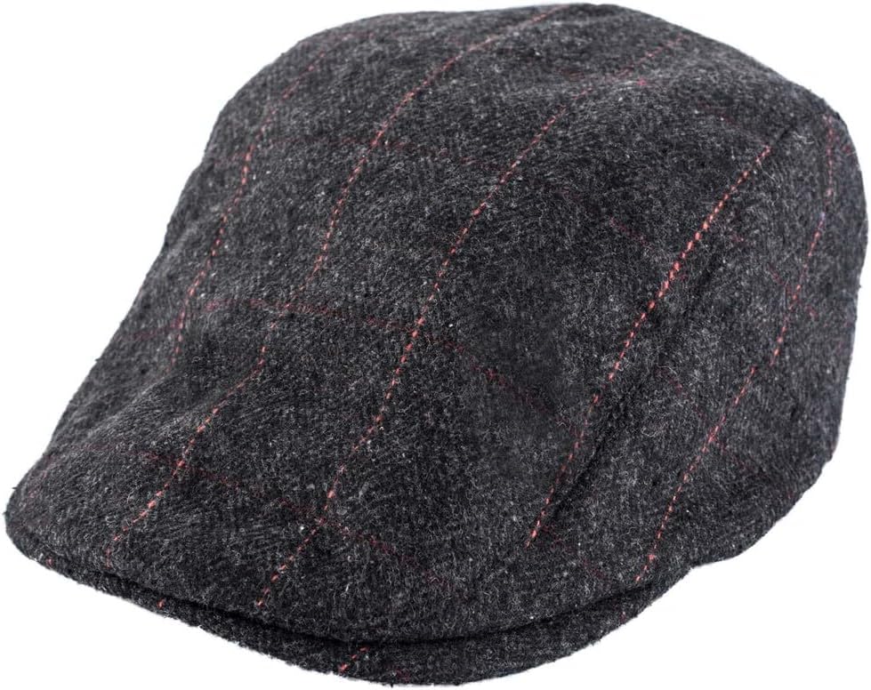 Dark Grey Flat Cap for Men, Breathable Cotton Comfort, Water Resistant, Vintage Newsboy Style, Free Size