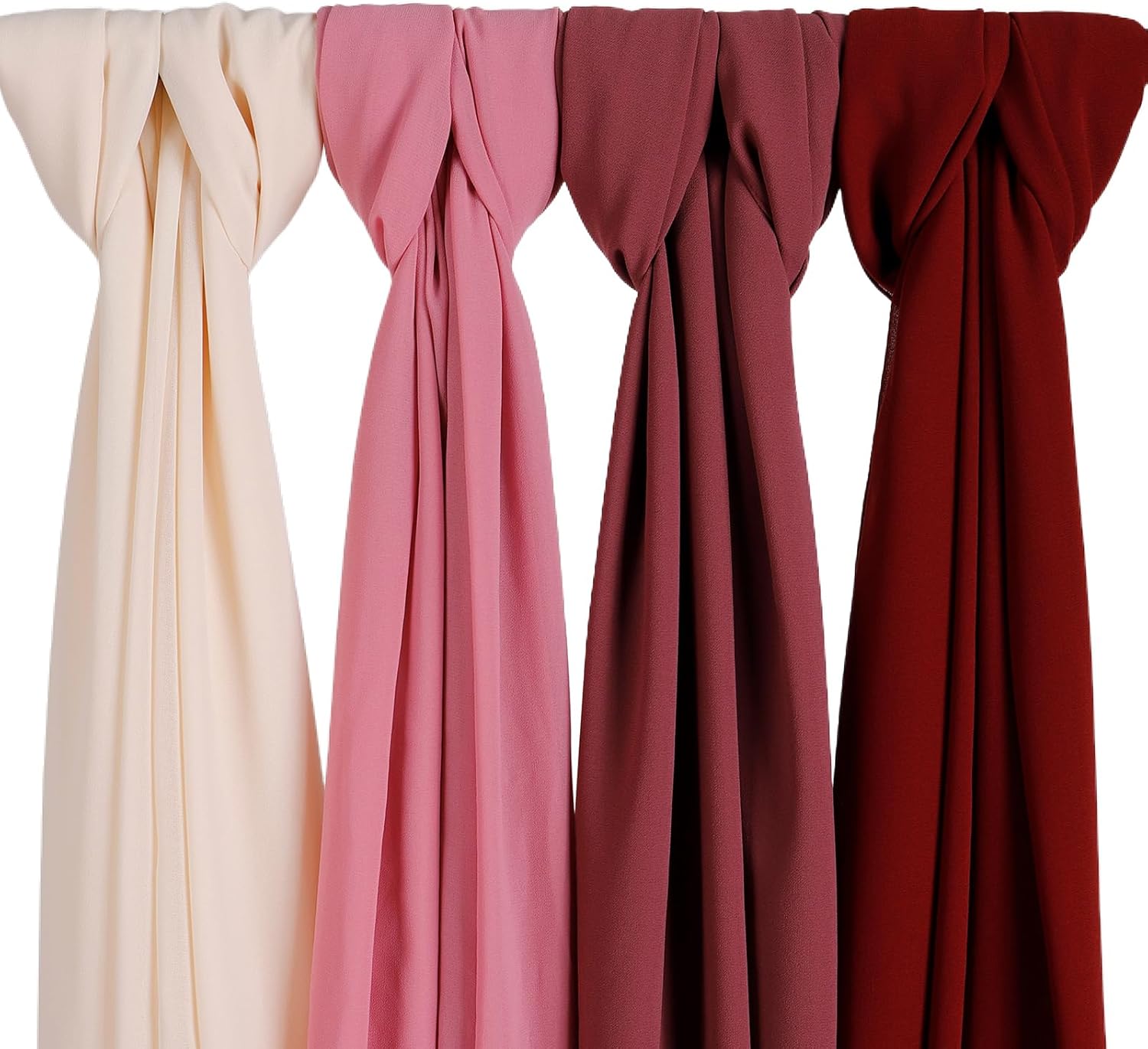 Febfim 4 PCS Muslim Women Soft Premium Solid Chiffon Hijab Scarves Shawl Long Scarf Wrap Scarves with Gift Box - Image 2