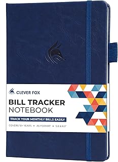 Clever Fox Bill Tracker Notebook – Monthly Bill Payment & Home Finance Organizer with Pocket – Efficient Budget & Expense Planner – Ledger Book to Manage Paying Bills for Saving Money (Dark Blue)