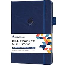 Clever Fox Monthly Bill Tracker Notebook, Budget Planner Book, Dark Blue | 5.8 x 8.3 in, Bill payment & expense organizer, Covers 10+ years, Finance notebook to manage monthly payments, paying ledger