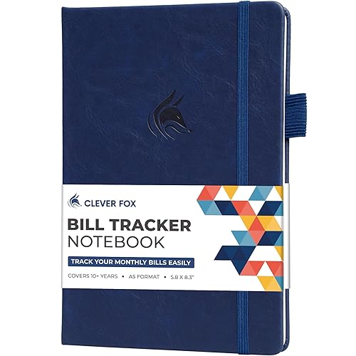 Clever Fox Bill Tracker Notebook – Monthly Bill Payment & Home Finance Organizer with Pocket – Efficient Budget & Expense Planner – Ledger Book to Manage Paying Bills for Saving Money (Dark Blue)