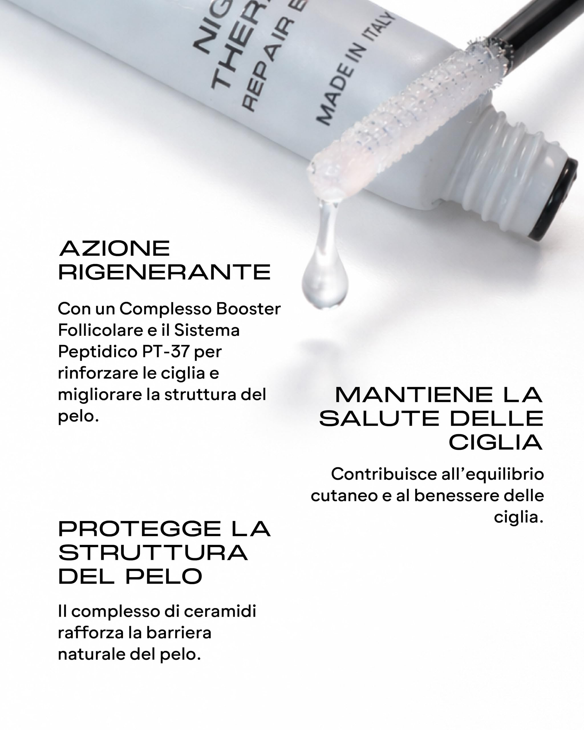 MAXYMOVA Night Therapy Repair Balm – Siero Balsamo Riparatore per Ciglia e Sopracciglia – Trattamento con Peptidi PT-37 e Follicular Booster Complex. Dopo Laminazione