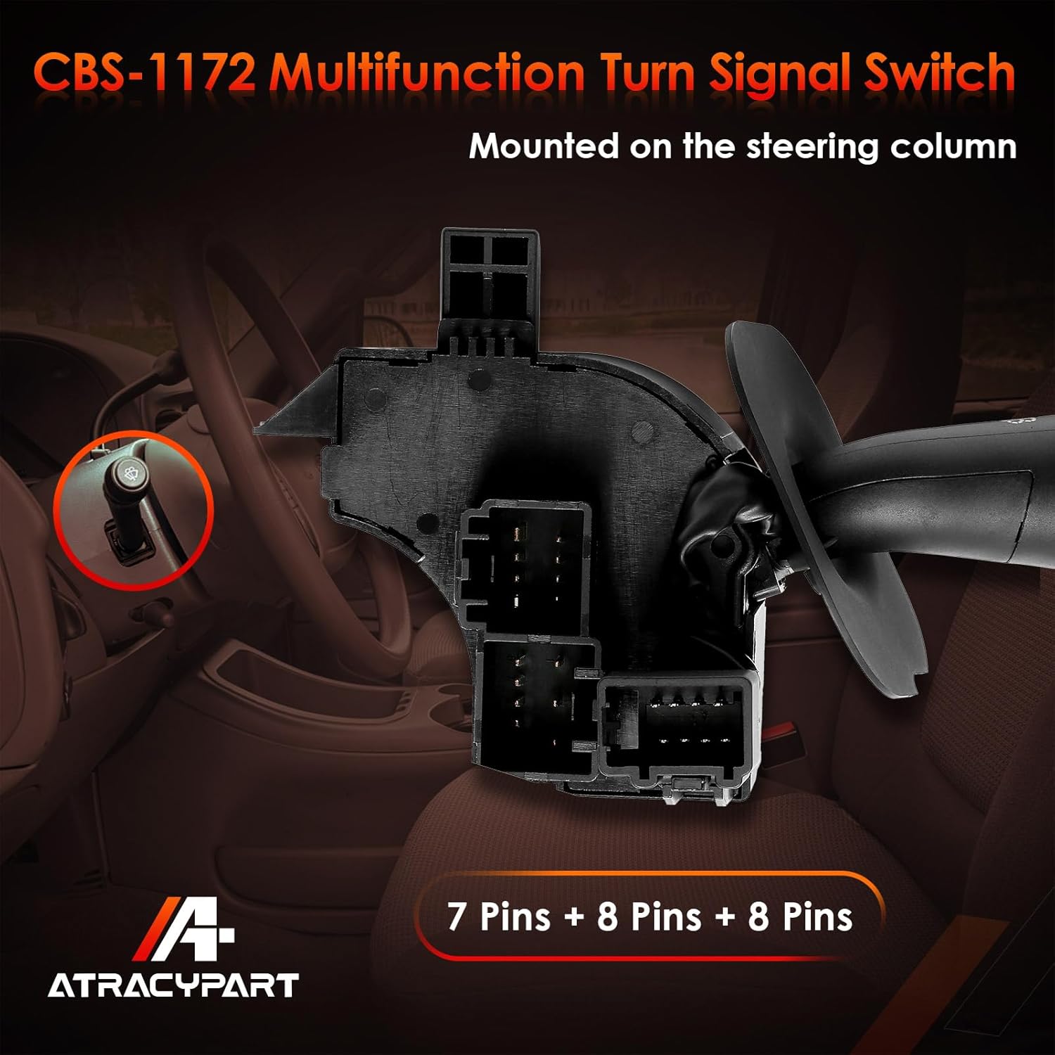 Turn Signal Switch Multifunction Windshield Wiper, Compatible With 2002-2006 Ford Expedition, 2002-2005 Ford Explorer & Mercury Mountaineer, Replaces# CBS-1172, SW3929, 2L2Z13K359AAB. Headlight Dimmer