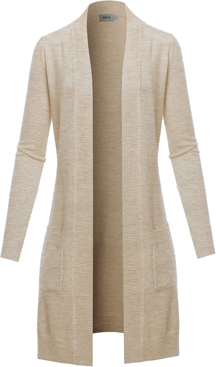 STARJJ Womens Soft Stetchy Knit Longline Open Front Sweater Cardigan with Pockets (S-3X)