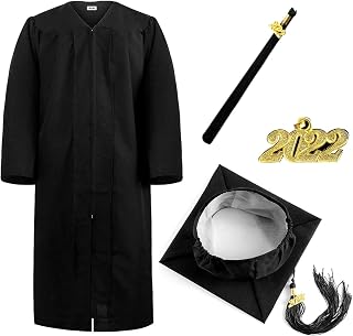 Set of 4 Graduation Tassel 2022 Unisex Graduation Matte Gown Set High School & Bachelor Graduation Gown Set ??