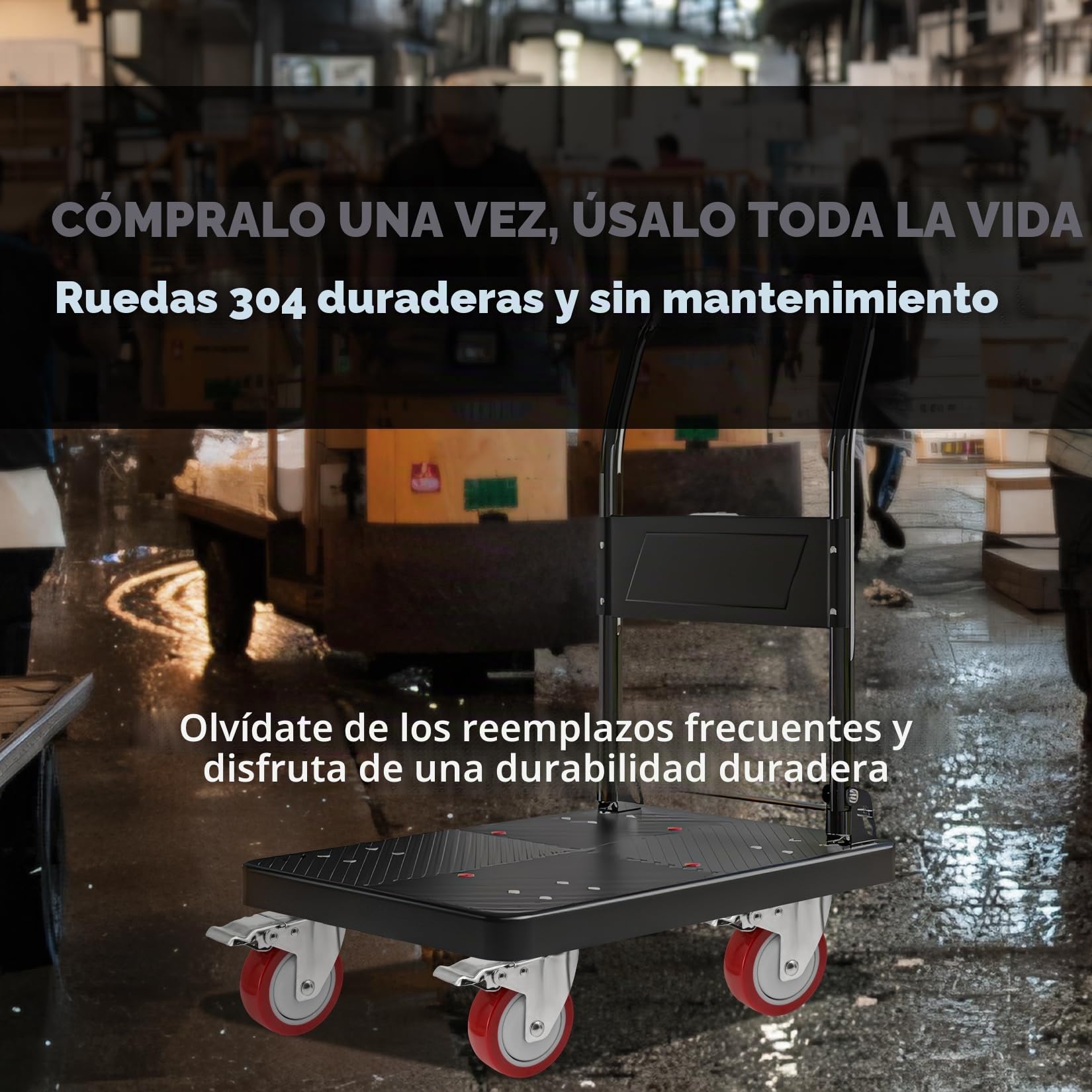 W B D WEIBIDA Ruedas Giratorias Pesadas 800KG Capacidad, 100mm Acero Inoxidable Anti-Corrosión Ruedas para Mover Muebles con Freno, Rostproof Ruedas Industriales para Fábricas, Hospitales y Hoteles
