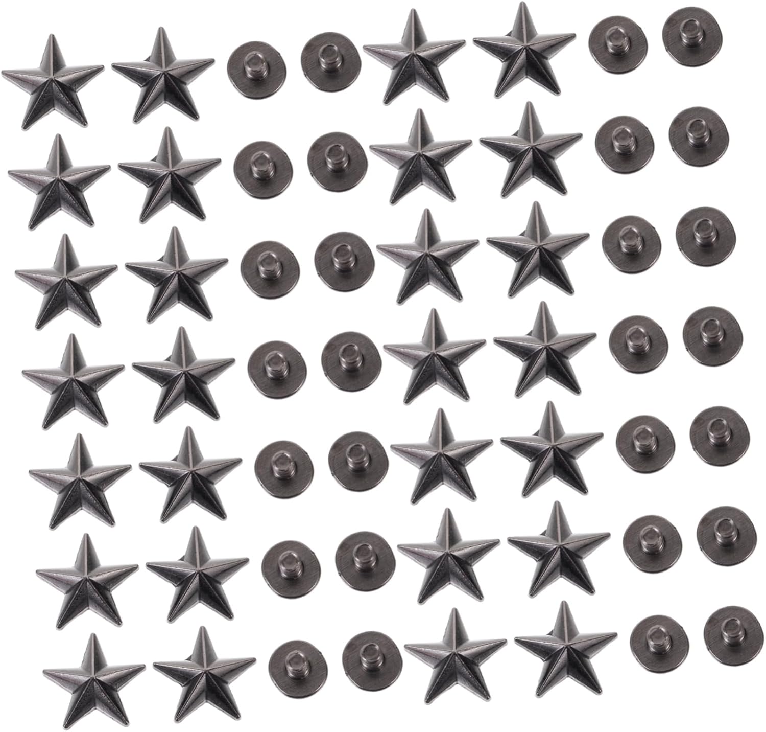Hohopeti 50pcs Star Patches for Clothing Punk Studs Alloy Material DIY Shoes Hat Belt Bag Accessories