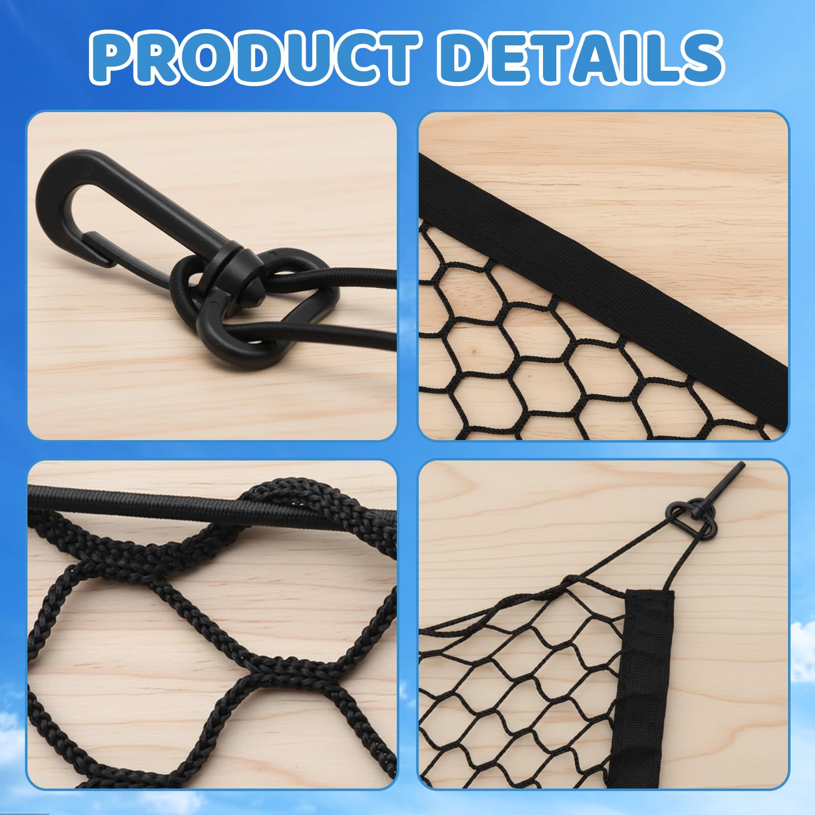 KYEDGC Dog Guard for Car Boot Universal Pet Barrier with 4 Hooks and Adjustable Straps - Image 3