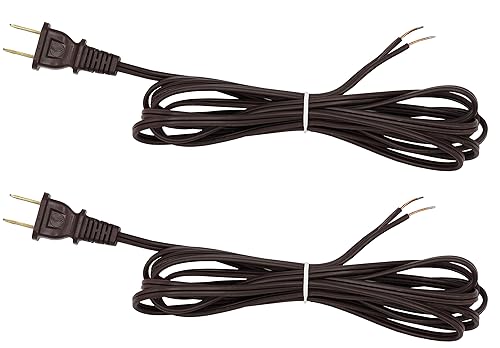 Miniatura 6 de Creative Hobbies Cable de lámpara marrón, 8 pies de largo, pieza de reparación de cable de lámpara de repuesto, cable 182 SPT-1, certificación UL (5)