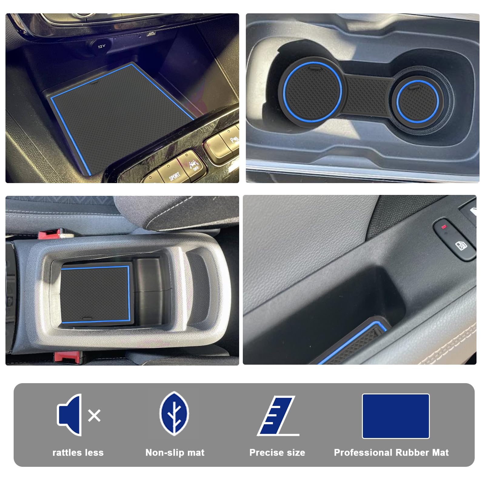 ECOZEN Antislipmatten Voor Opel Mokka B/E 2021-2025 - Rubberen Console En Deurmat Set