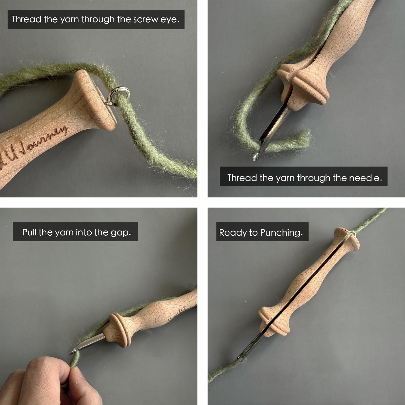 Amazon.com: HAND U JOURNEY 7 Sizes Beech Wood Handle Punch Needle