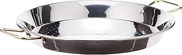 Garcima Stainless Steel 14-inch Flat Bottom Paella Pan - Thumbnail 4