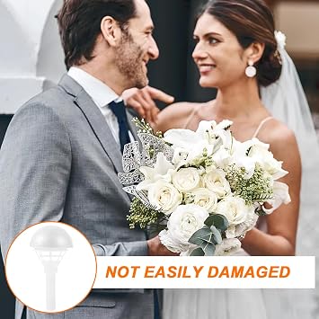 VILLCASE Bouquet Holder for Artificial Flowers Foam Bouquet Holder with Handle for DIY Bridal Handle Wedding Floral for Bridal Showers Engagement Parties 7.48 X 3.93 X 3.93 in