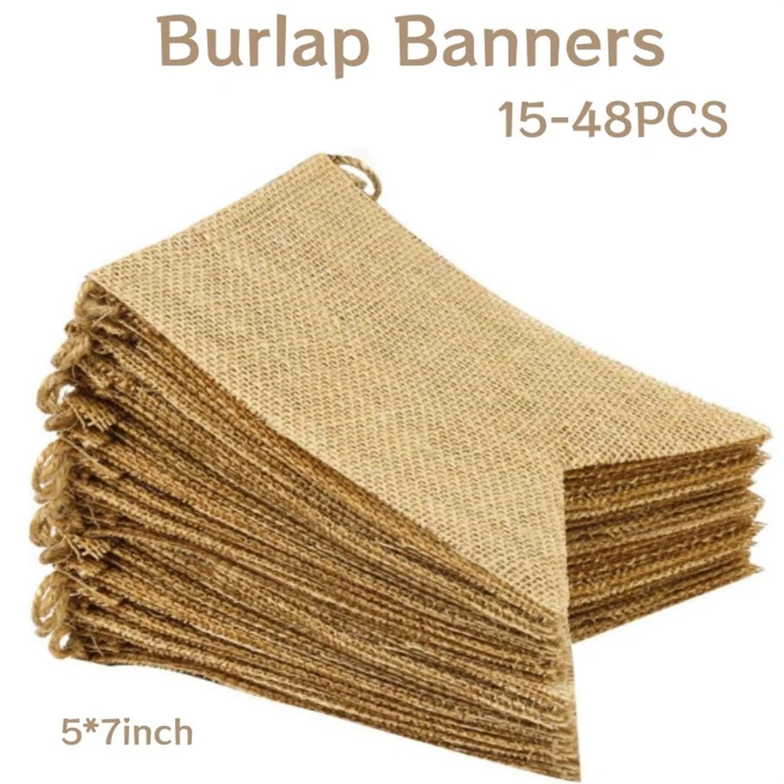 Wimpelkette, Dreieckige Wimpelkette, Schwalbenschwanz-Jute, 12,7 x 17,8 cm, Packung mit 15–48 Stück, Geburtstag, Hochzeit(20pcs)