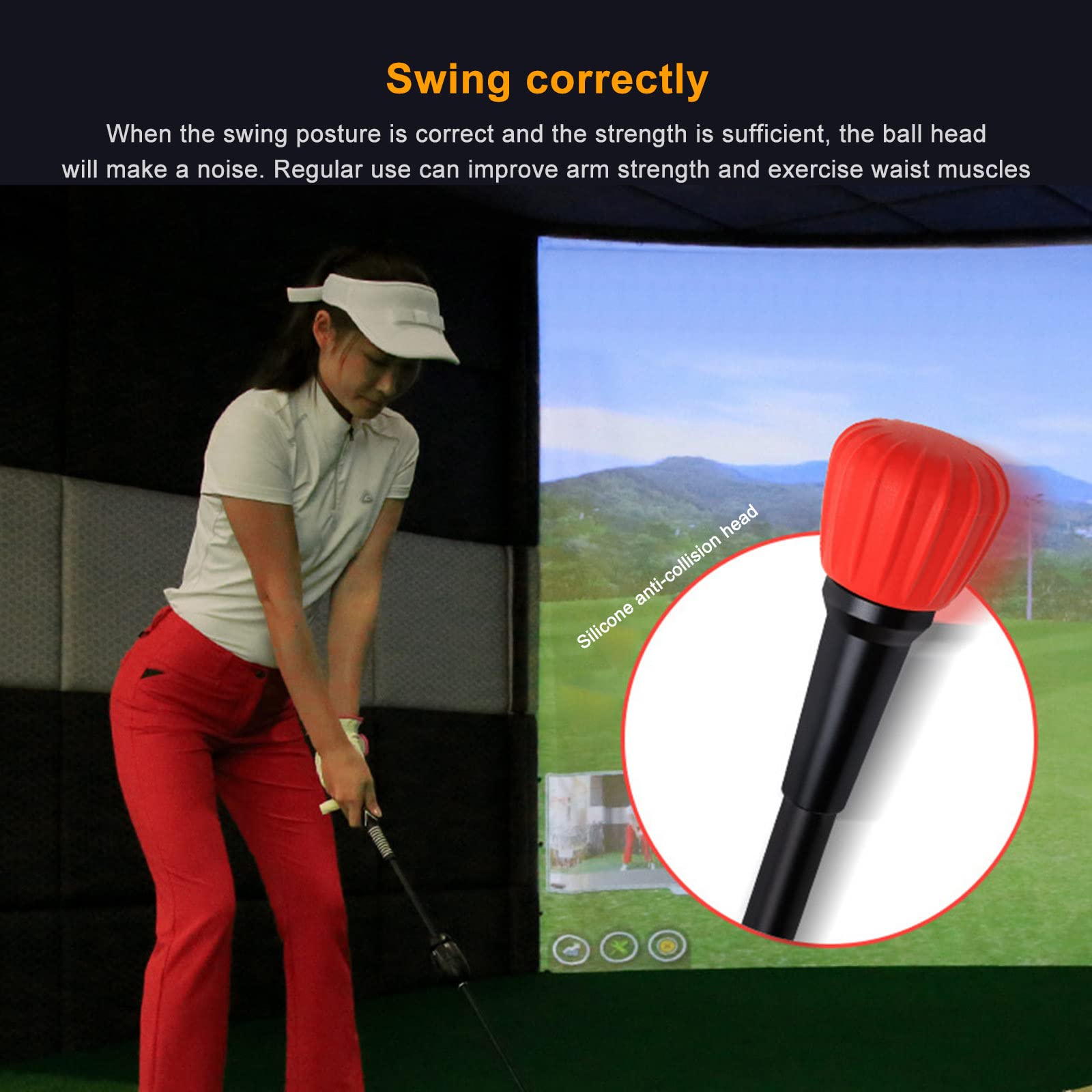 Bastone da Riscaldamento per Allenatore Altalena da Golf, Allenatore Altalena Regolabile a 6 Stadi per Forza Presa Tempo Flessibilità Tuta da Allenamento per Allenamento Indoor Chipping Colpire Acce
